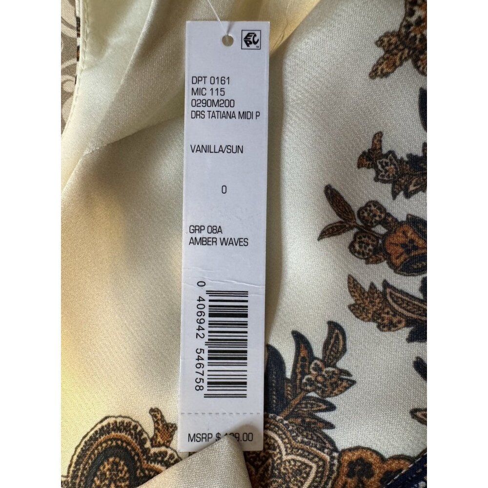 Antonio Melani Maxi Dress 0 XS Sleeveless Amber Waves Vanilla Sun Silky NEW $189 - Picture 12 of 14